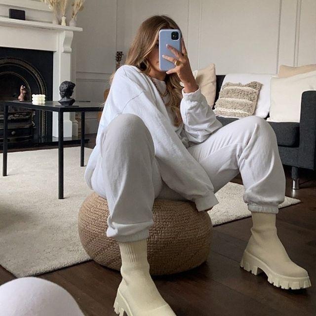 Women's Knitted Ankle Sock Boots - Stretchy Fit with Lug Sole