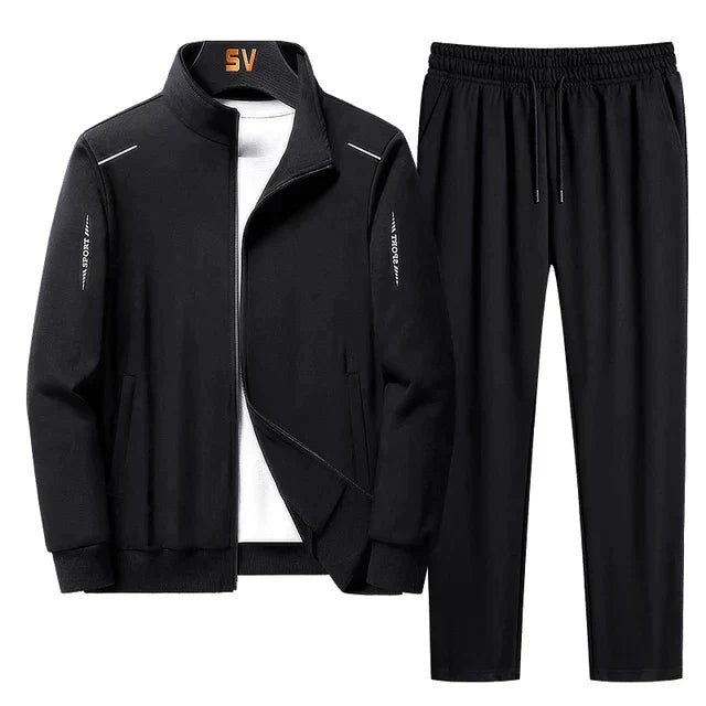 Men's Two-Piece Tracksuit Set - Relaxed Fit Jacket & Joggers