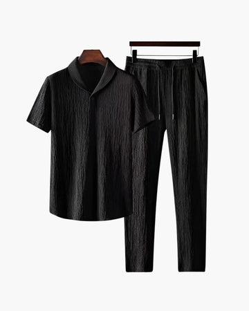 Lightweight Breathable Cotton Polo and Pantalon Set for Men