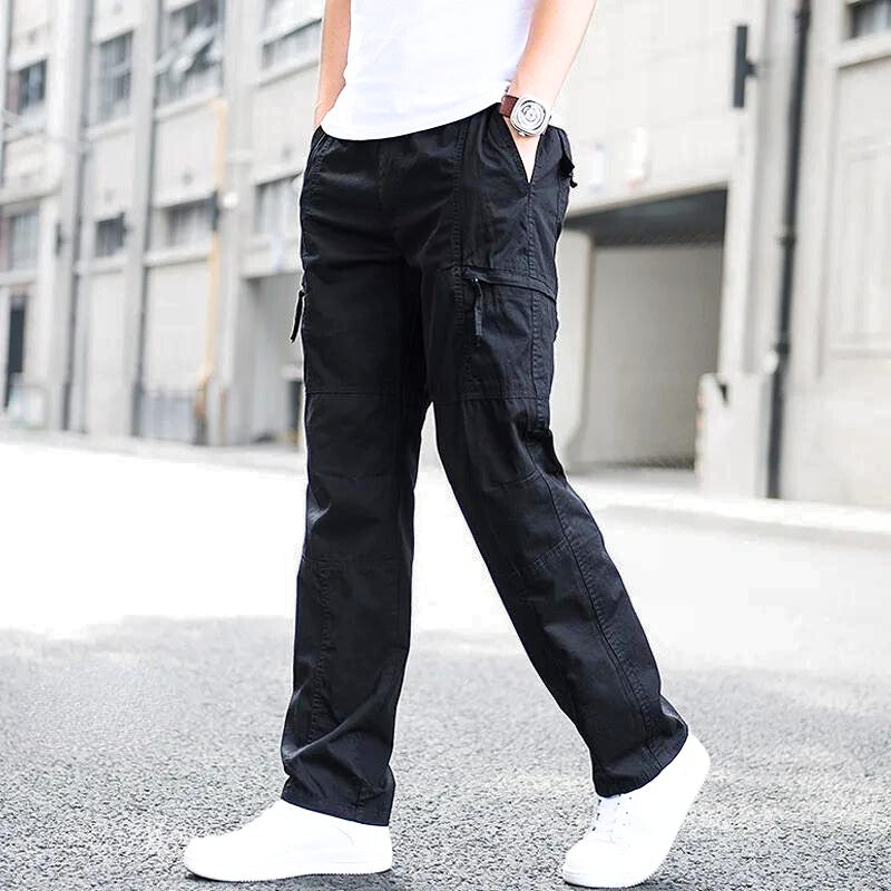 Men's Lightweight Cargo Trousers - Multi-Pocket & Straight Leg