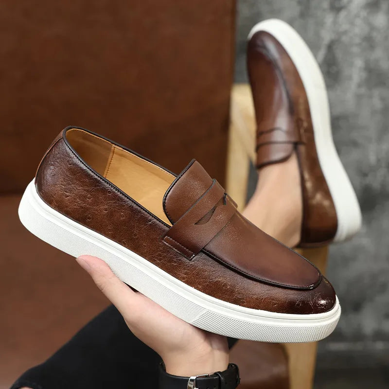 British-Style Casual Leather Penny Loafers for Men | Edward