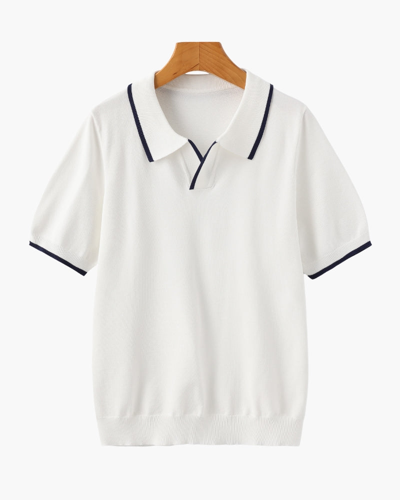 Classic Short Sleeve Polo Shirt with Tailored Fit for Men