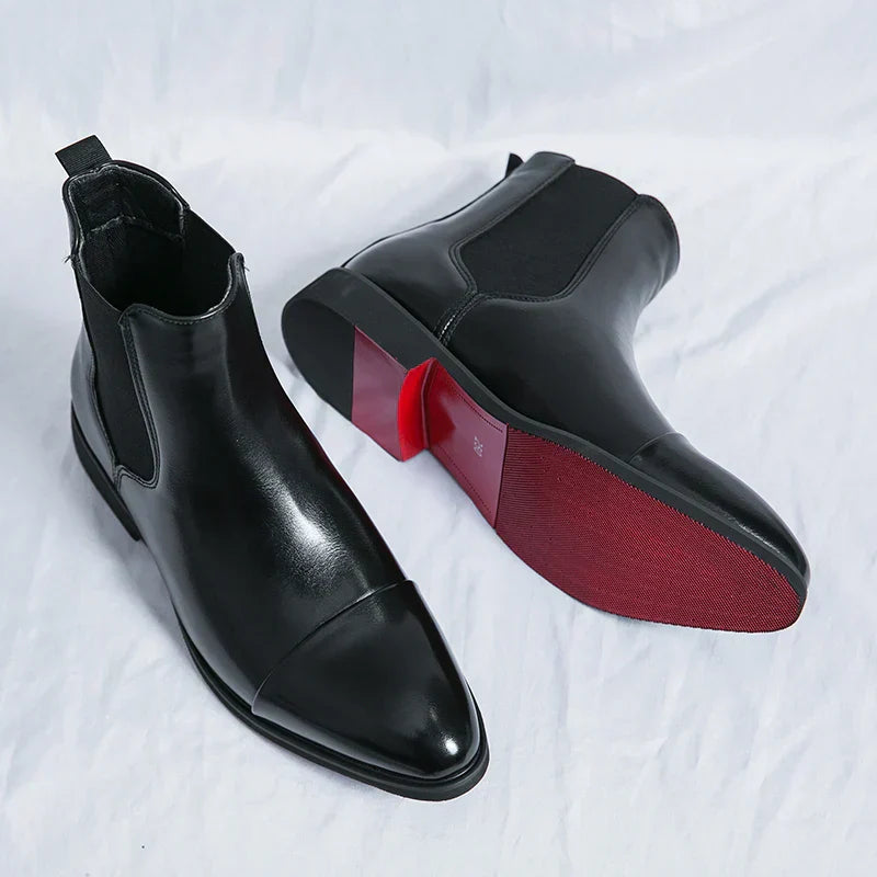 Men's Chelsea Ankle Boots - Slip-On with Cap Toe