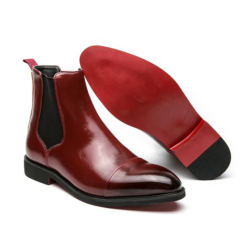 Men's Chelsea Ankle Boots - Slip-On with Cap Toe