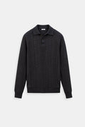 Textured Knitted Golf Sweater with Polo Collar for Men | Jack