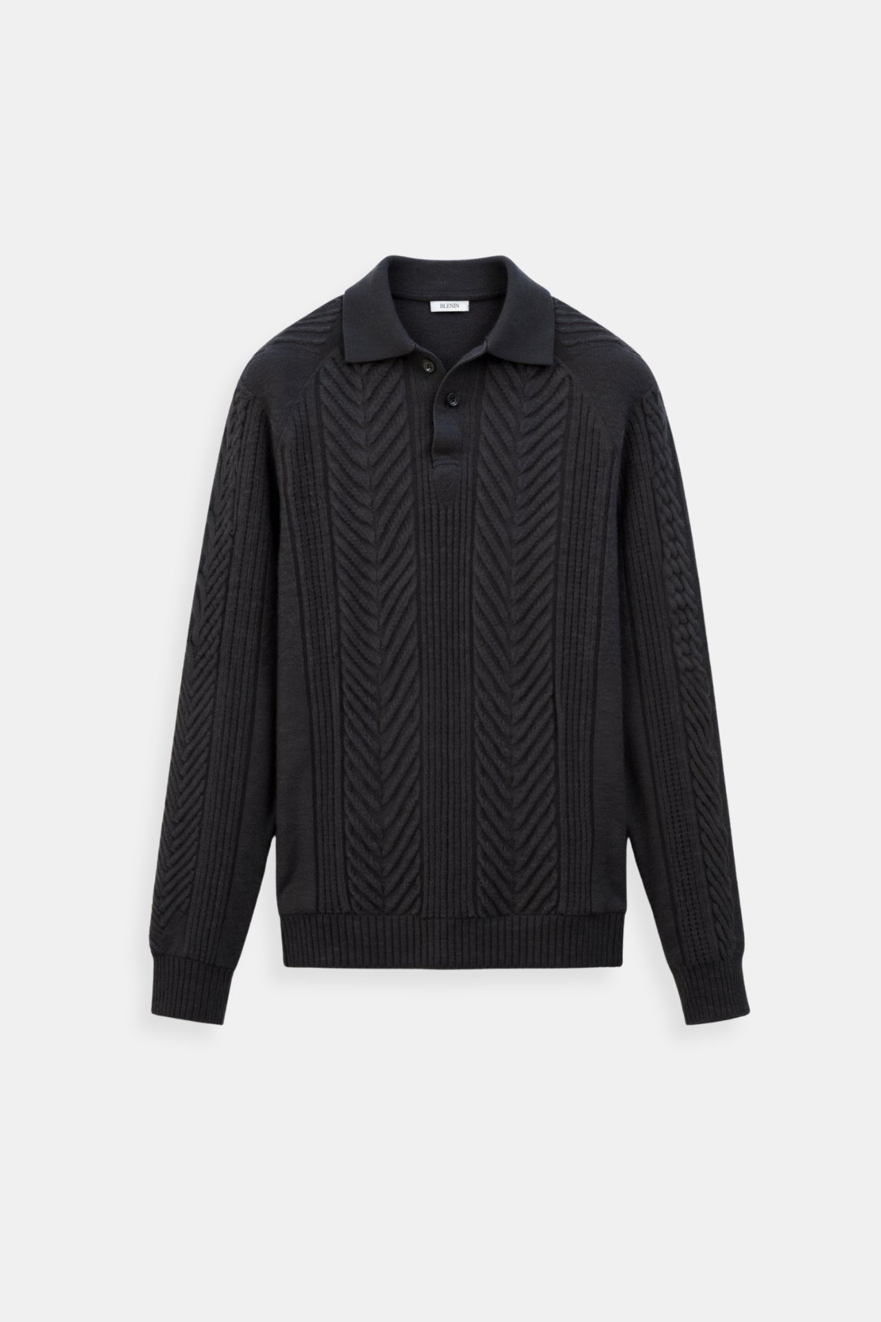 Textured Knitted Golf Sweater with Polo Collar for Men | Jack