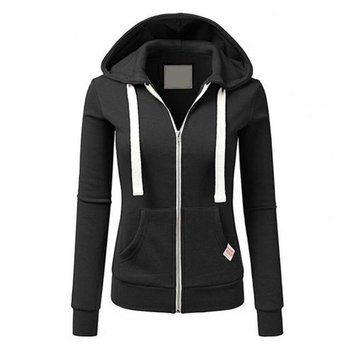 Women's Slim-Fit Hoodie - Drawstring Hood & Zipper Front