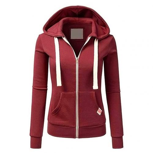 Women's Slim-Fit Hoodie - Drawstring Hood & Zipper Front