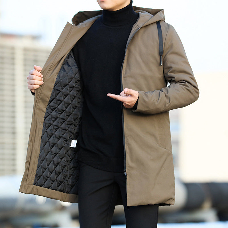 Men's Hooded Winter Parka Jacket - Waterproof with Quilted Lining