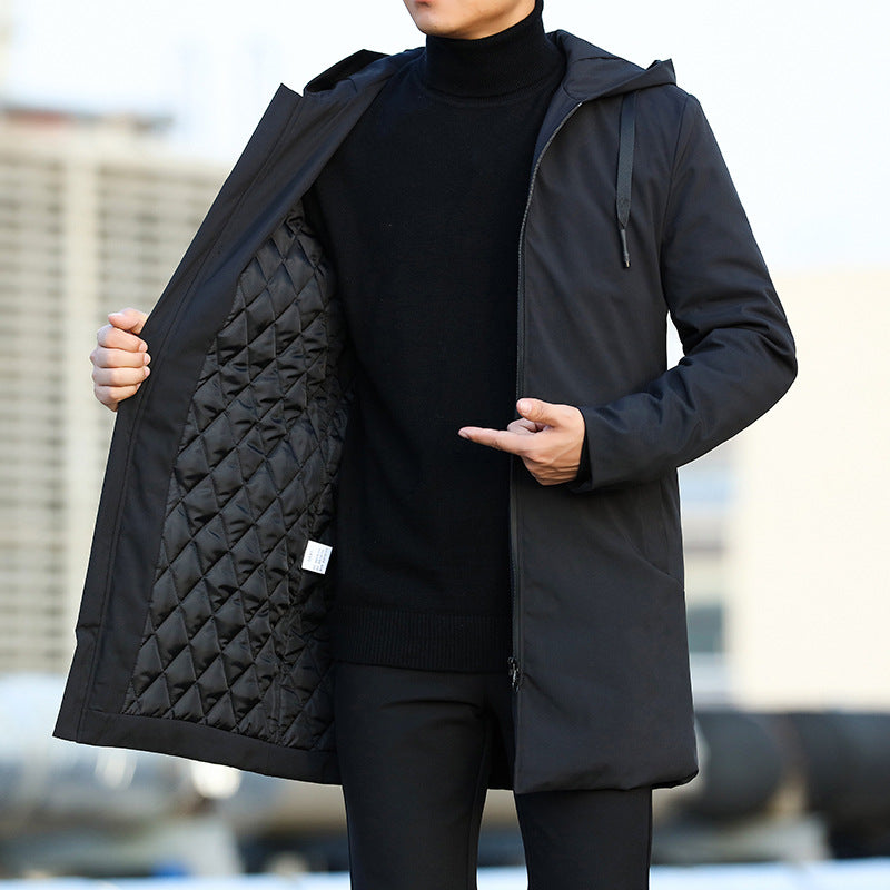 Men's Hooded Winter Parka Jacket - Waterproof with Quilted Lining