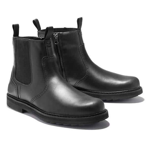 Men's Slip-On Chelsea Ankle Boots - Lug Sole with Pull Tabs