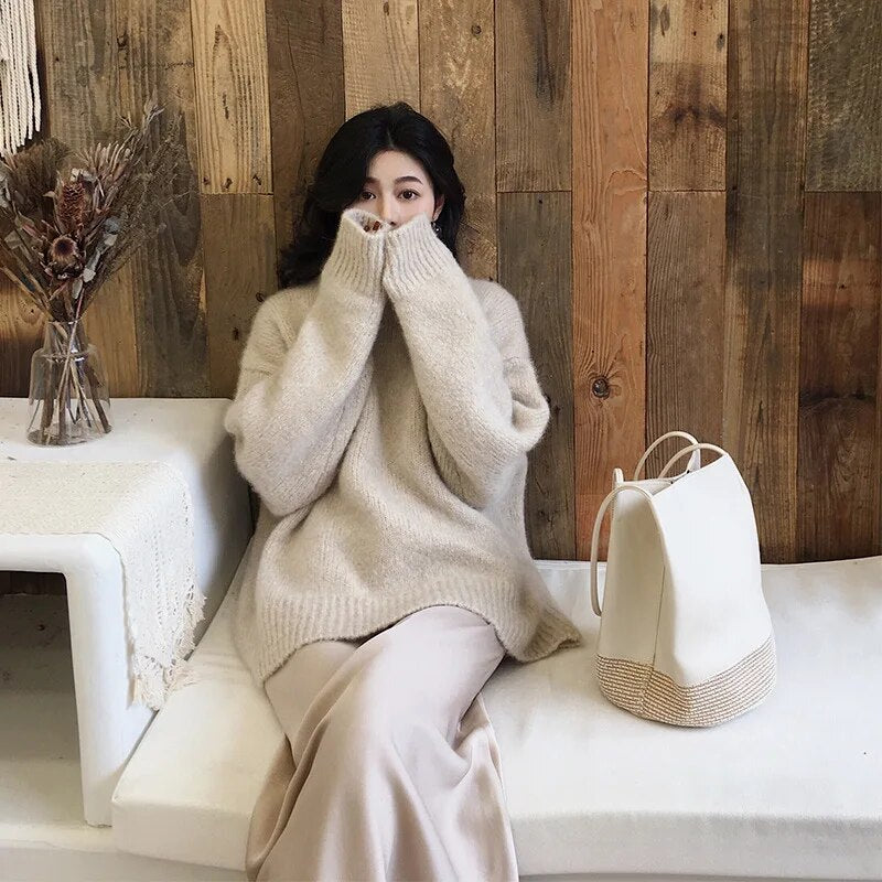 Women's Ribbed Knit Jumper - Oversized Fit