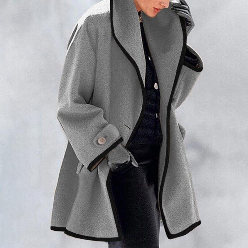 Women's Two-Toned Coat - Tailored Fit with Wide Lapel