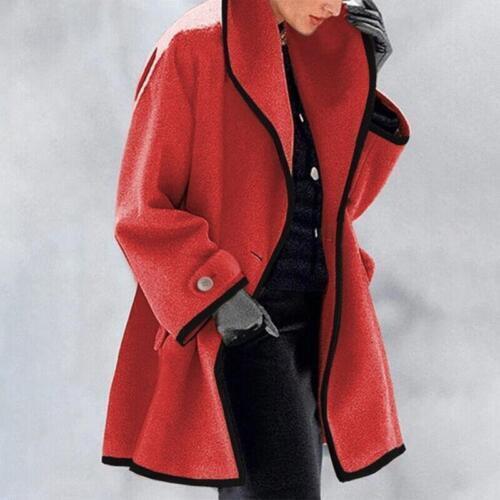 Women's Two-Toned Coat - Tailored Fit with Wide Lapel