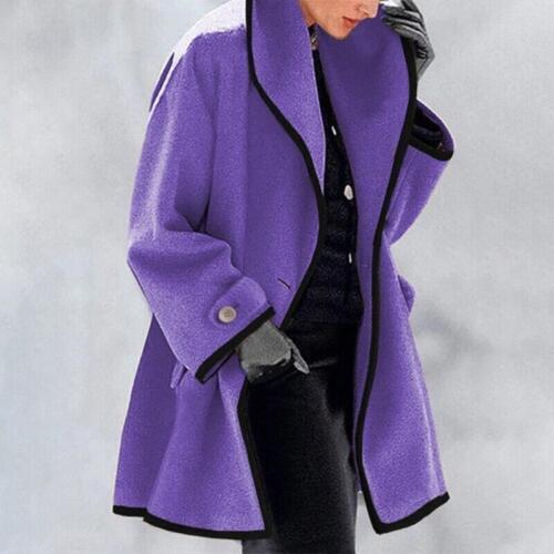 Women's Two-Toned Coat - Tailored Fit with Wide Lapel